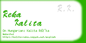 reka kalita business card